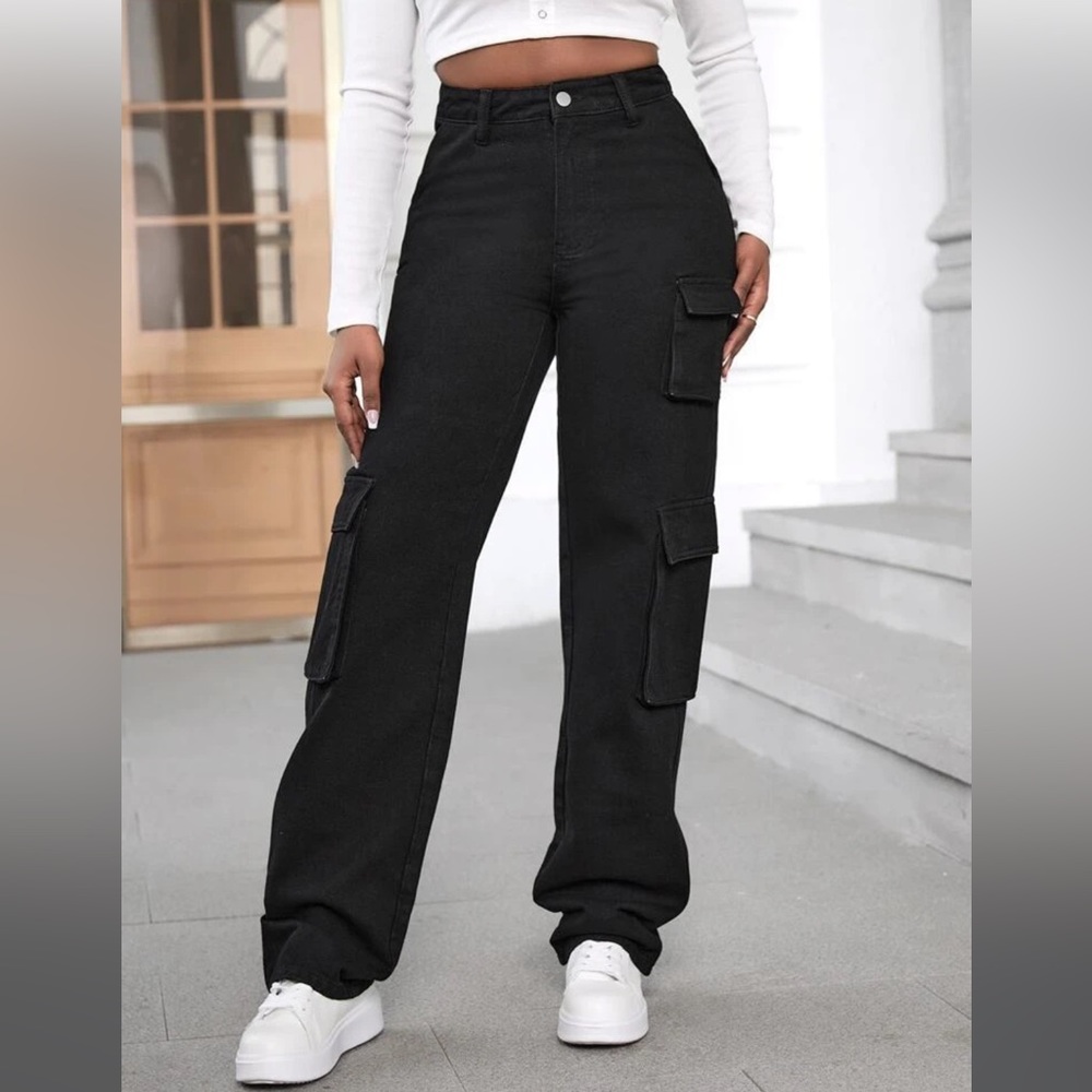 brand new in box black women's cargo pants mitch and co